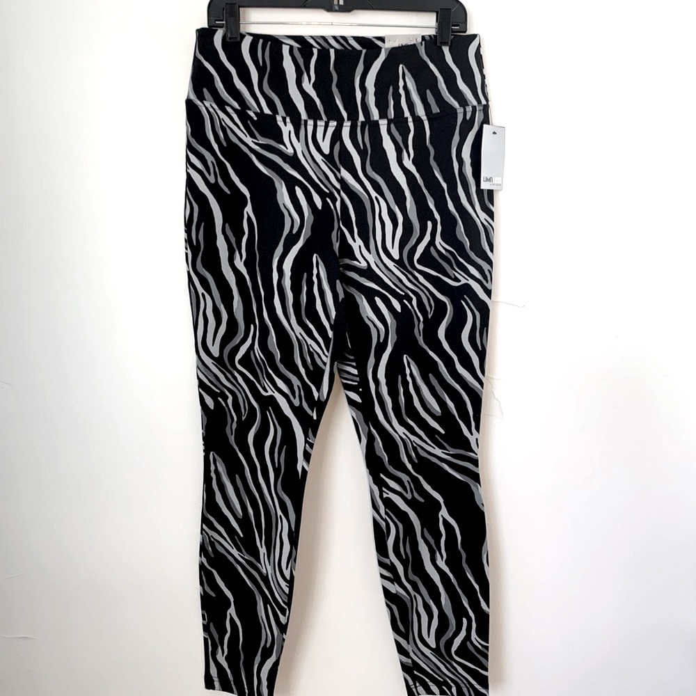 The Limited Limitless High Rise Ponte Zebra Leggings Large Fall Winter